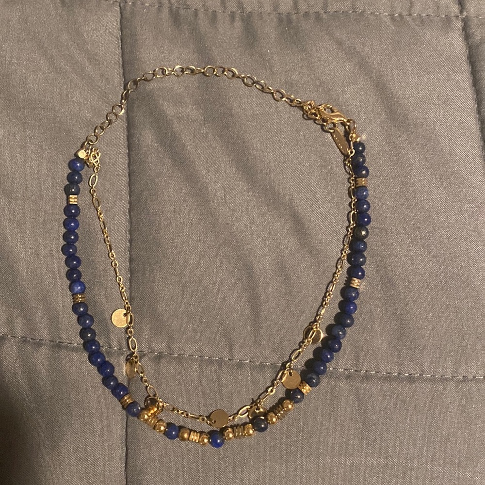 Navy and Gold layered necklace